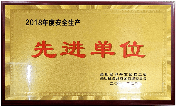 2018年度安全生產(chǎn)先進單位
